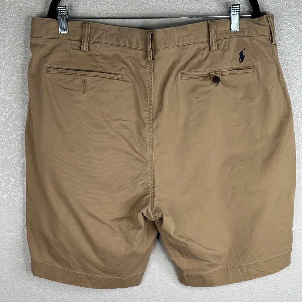 Polo Ralph Lauren Tan Khaki Polo Preppy Classic Minimalist‎ Chino Shorts Size 38